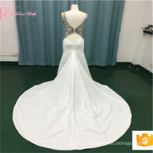 2017 Guangzhou Mercado Africano Elegante Branco Sereia Vestido De Noiva Vestido Com Long Tail